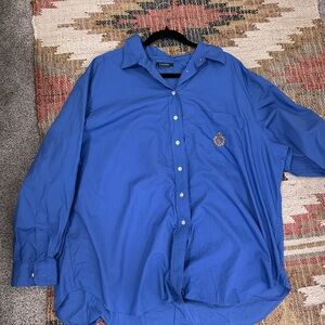 Vintage Lauren Ralph Lauren Blue Crest Button Down ⚜️💙